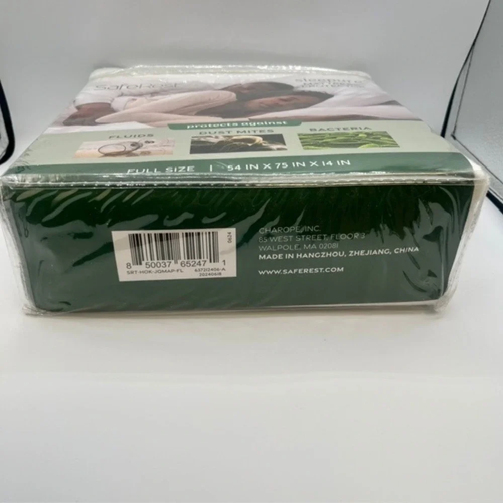 SafeRest Sleepure Full Size Mattress‎ Protector Waterproof Breathable White NEW